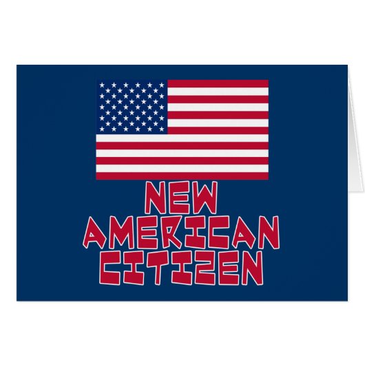 New American Citizen with American Flag Cards (Front Horizontal)