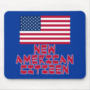 New American Citizen with American Flag Mouse Pad