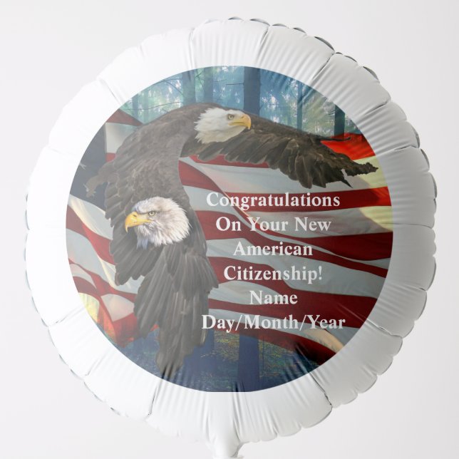 New American Citizenship Eagle American Flag  Balloon (Front)
