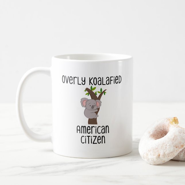 New American US Citizen Naturalization Immigrant Coffee Mug (With Donut)