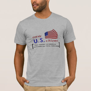 new american US citizen star stripes design funny T-Shirt