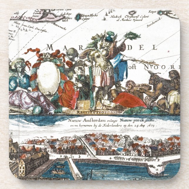 NEW AMSTERDAM, 1673 DRINK COASTER (Front)