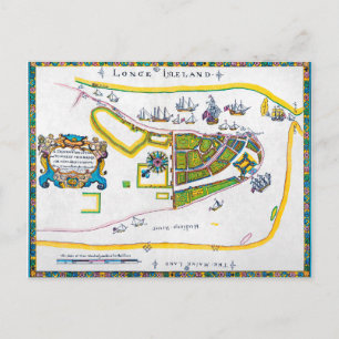 New Amsterdam Map, 1661 Postcard