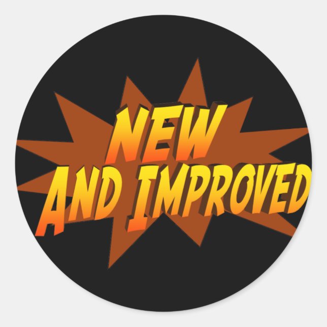 New And Improved Classic Round Sticker (Front)
