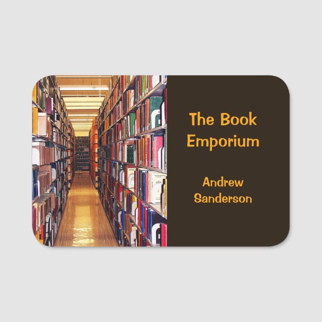 New and Used Book Store Name Tag