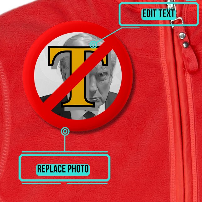 New Anti-Trump Symbol Button (Please enjoy all designs in our collection celebrating pride in the Democratic party.)