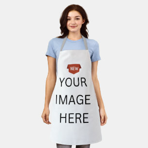 NEW! Apron - Medium - All-Over Print -Silver Strap