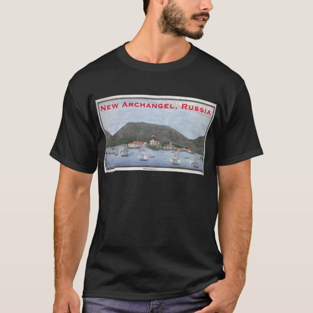 New Archangel, Russia Historical Painting T-Shirt (Front)