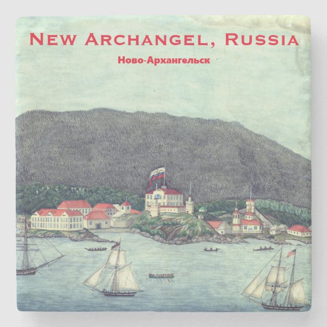 New Archangel, Russia (Sitka) Painting Stone Coaster (Front)