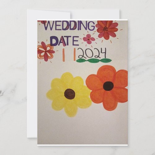 NEW ARRIVAL FLORAL UPDATE WEDDING DATE 2024 INVITATION