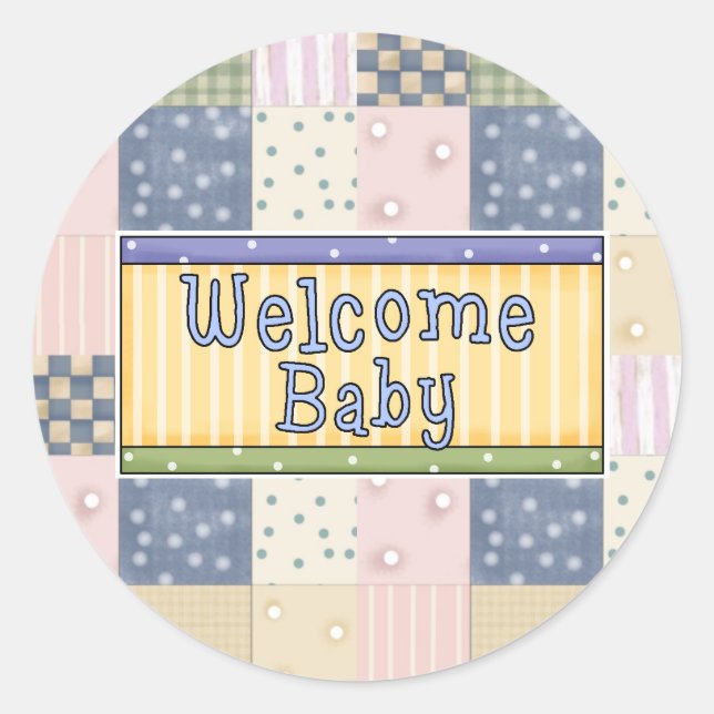 New Arrival Welcome Baby Boy Stickers (Front)