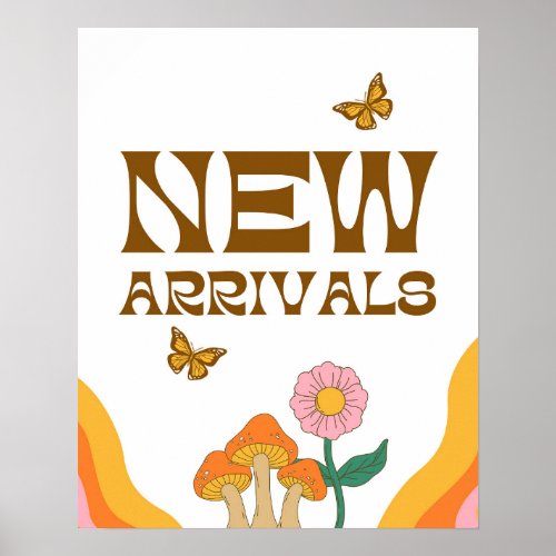 New Arrivals Sign Retro Retail Store Poster