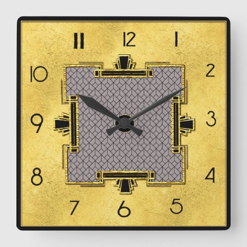 New Art Deco Design Square Square Wall Clock