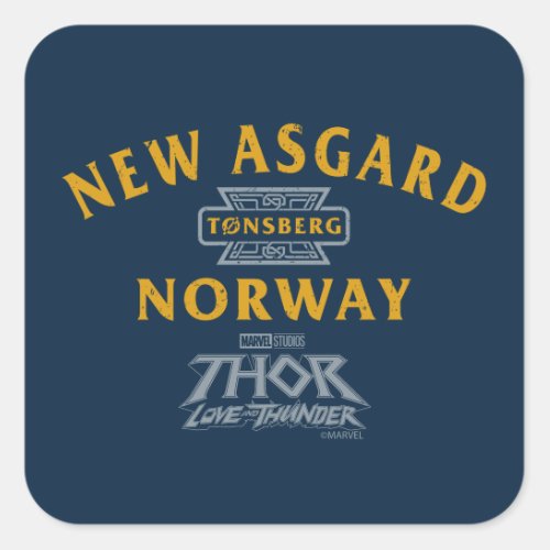 New Asgard Norway Souvenir Graphic Square Sticker