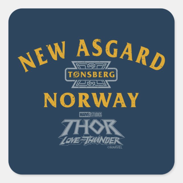 New Asgard Norway Souvenir Graphic Square Sticker (Front)