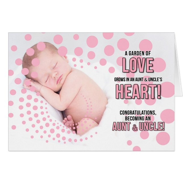 New Aunt and Uncle Congratulations on a Niece Pink Cards (Front Horizontal)