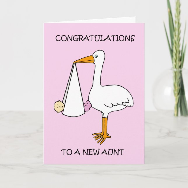 New Aunt Congratulations to a Baby Girl Card (Front)