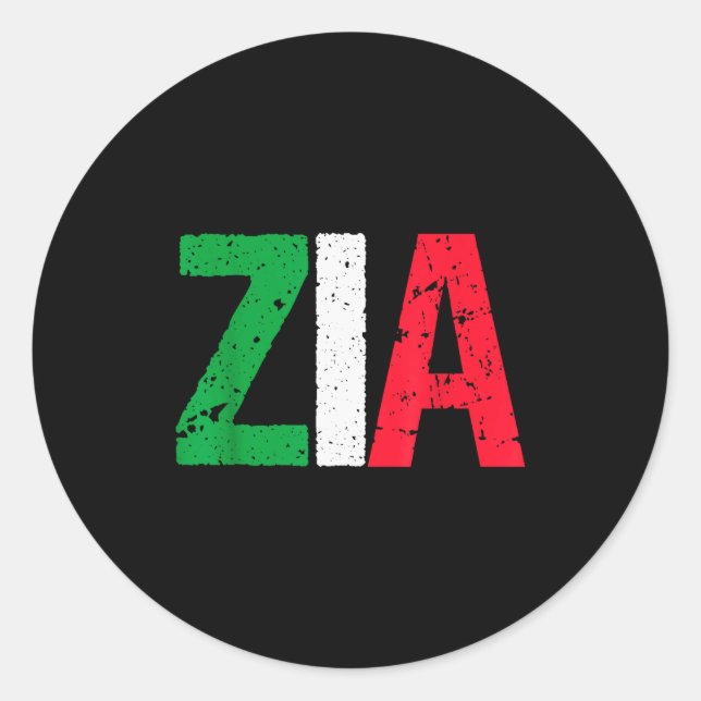 New Aunt Italian Zia Italian American Aunt Gift  Classic Round Sticker (Front)