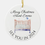 New Aunt new baby pregnancy announcement design Ceramic Ornament