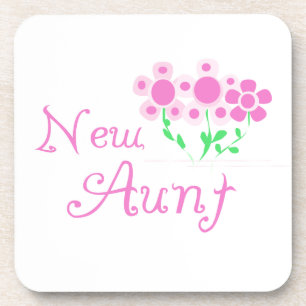 New Aunt Pink Flowers T-shirts and Gifts Coaster