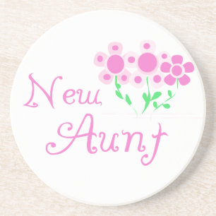 New Aunt Pink Flowers T-shirts and Gifts Drink Coaster