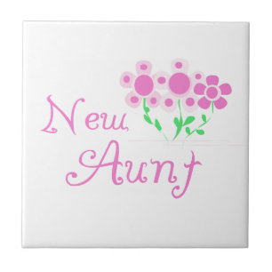 New Aunt Pink Flowers T-shirts and Gifts Tile