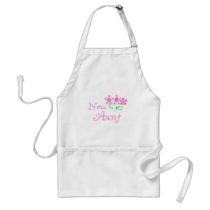 New Aunt Pink Flowers Tshirts and Gifts Adult Apron
