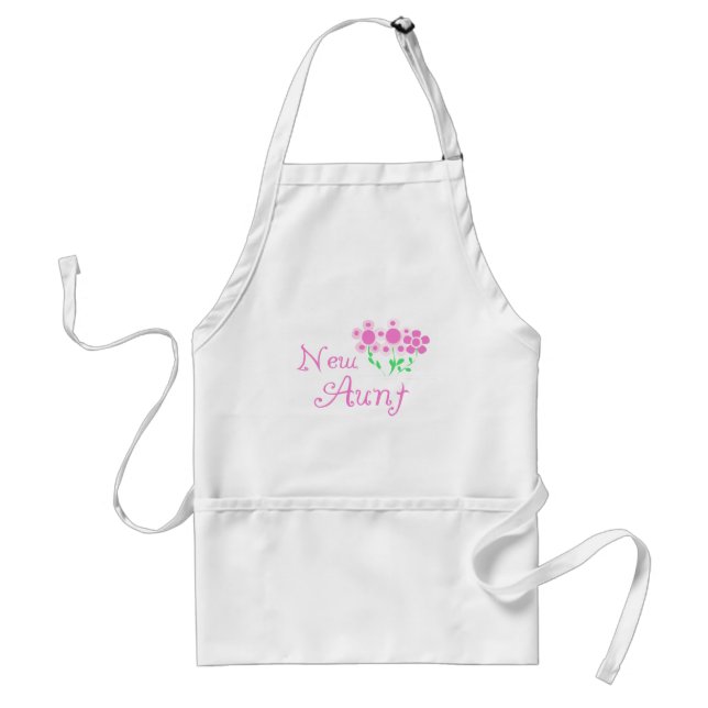 New Aunt Pink Flowers Tshirts and Gifts Adult Apron (Front)