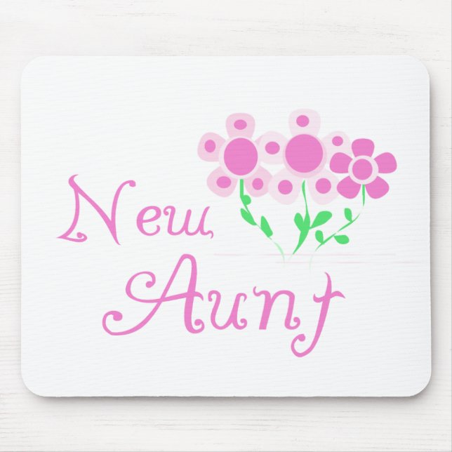 New Aunt Pink Flowers Tshirts and Gifts Mouse Pad (Front)