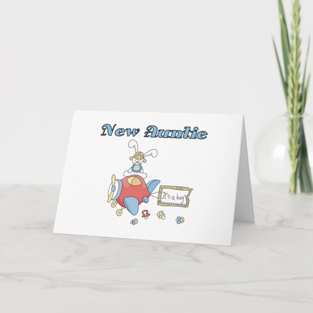 New Auntie - Airplane Tshirts and Gifts Card (Front)