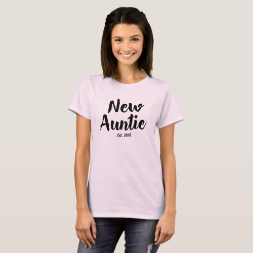 New Auntie Est 2018 Future Aunt Gift T_Shirt