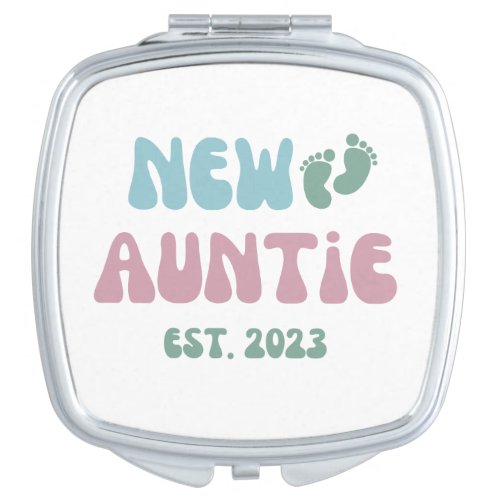 New Auntie Est 2023 _ Compact Mirror for New Aunt