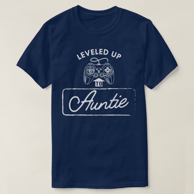 New Auntie Leveled to Auntie T-Shirt (Design Front)