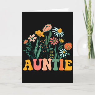 New Auntie Wildflower First Birthday & Baby Sh Card