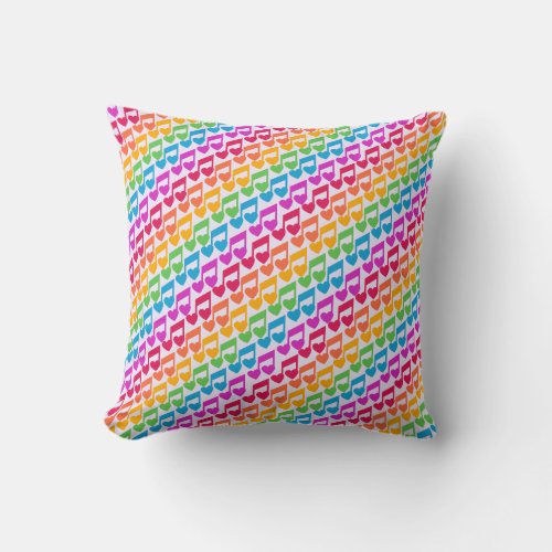 New Awesome Rainbow Notes Throw Pillow