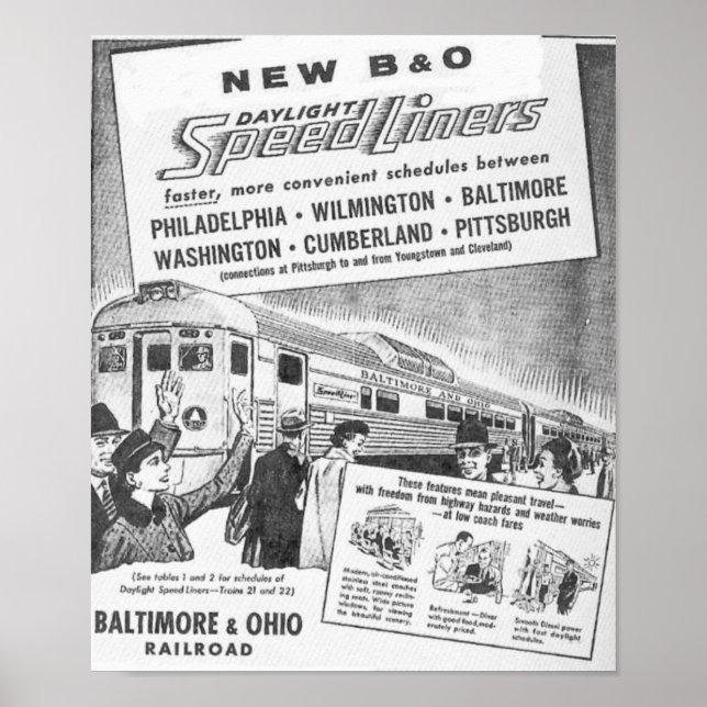 New B&O Budd Built Daylight Speedliners  Posters (Front)