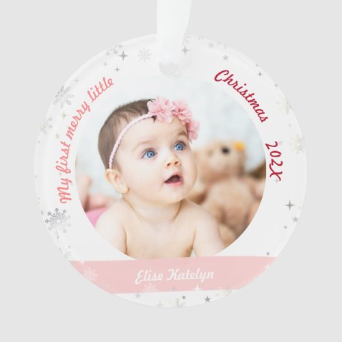 New Baby 2 Photos My First Merry Little Christmas Ornament