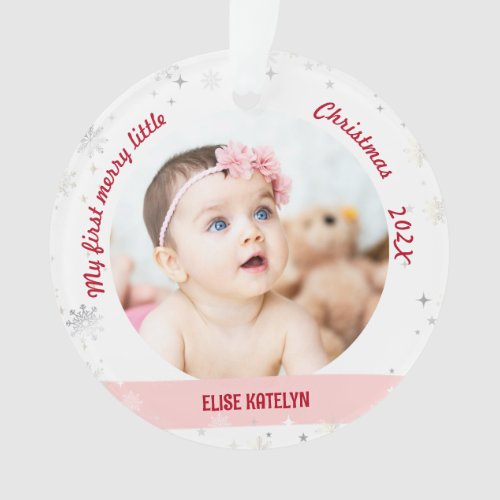 New Baby 2 Photos My First Merry Little Christmas Ornament