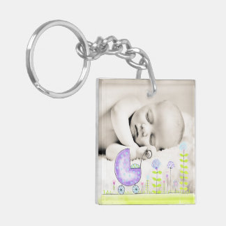 New Baby Add your own Photo double sided  Keychain