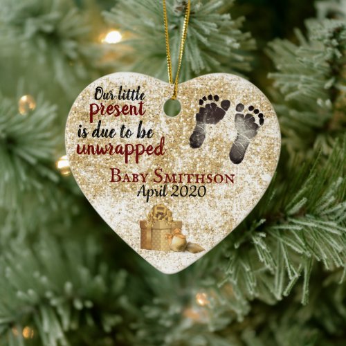 New Baby Announcement Ceramic Ornament