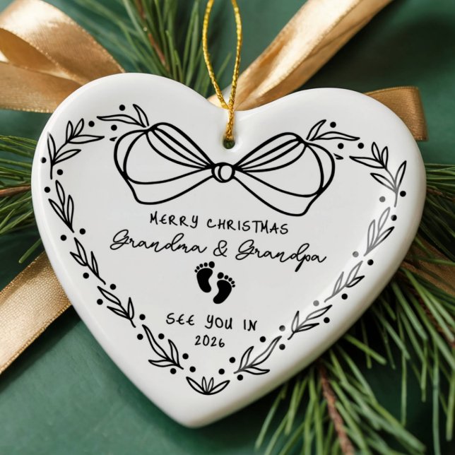 New Baby Announcement Christmas  Ceramic Ornament (Creator Uploaded)