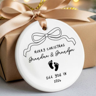 New Baby Announcement Christmas Ceramic Ornament