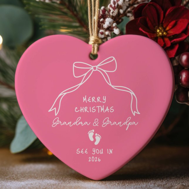 New Baby Announcement Christmas  Ceramic Ornament (Creator Uploaded)