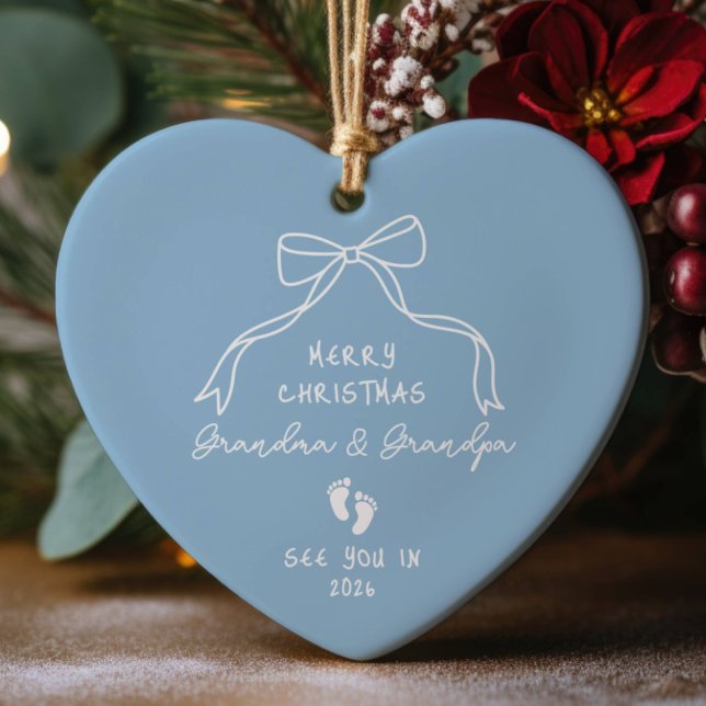 New Baby Announcement Christmas  Ceramic Ornament (Creator Uploaded)