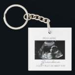 New Baby Announcement for Grandma Ultrasound Gift  Keychain<br><div class="desc">Introducing the perfect keychain for new grandmas! This modern and minimalist keychain features a stunning black and white ultrasound photo of the first grandchild. It's the perfect way for grandma to carry a piece of that special moment with her wherever she goes. This keychain is also a great way to...</div>