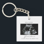 New Baby Announcement for Grandma Ultrasound Gift  Keychain<br><div class="desc">Introducing the perfect keychain for new grandmas! This modern and minimalist keychain features a stunning black and white ultrasound photo of the first grandchild. It's the perfect way for grandma to carry a piece of that special moment with her wherever she goes. This keychain is also a great way to...</div>