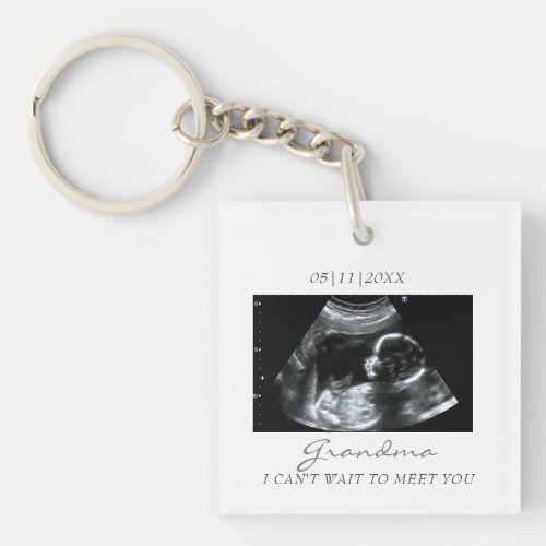 New Baby Announcement for Grandma Ultrasound Gift  Keychain