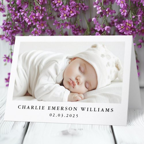 New baby announcement photo thank you card