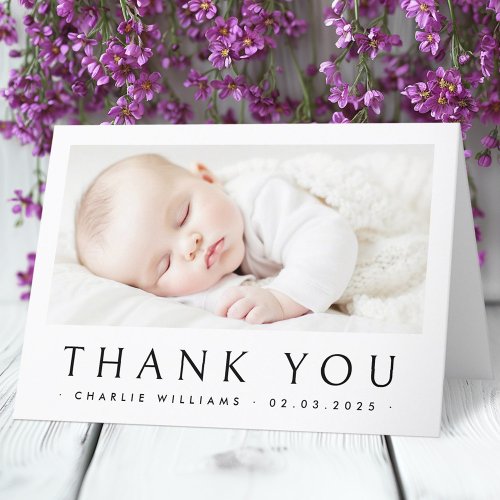 New baby announcement photo thank you card