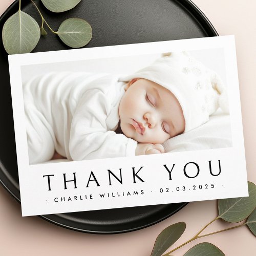 New baby announcement photo thank you card